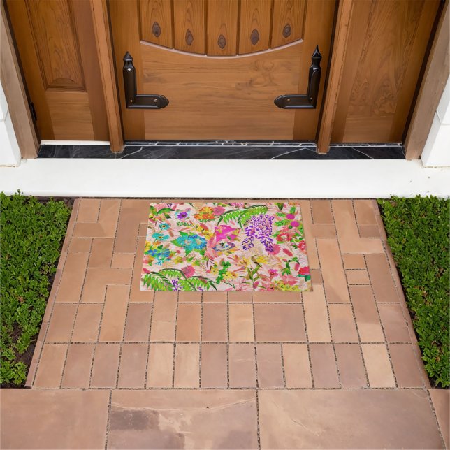 Colourful Blossoms Flower Garden  Doormat (Outdoor)