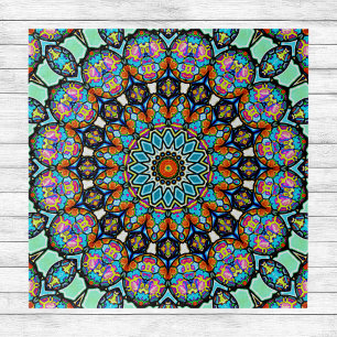 Colourful Blown Glass Balls Mandala Jigsaw Puzzle