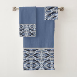 Colourful Blue Abstract Bath Towel Set