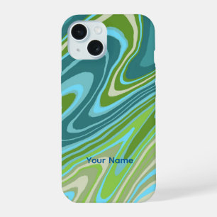Colourful blue and green abstract phone case