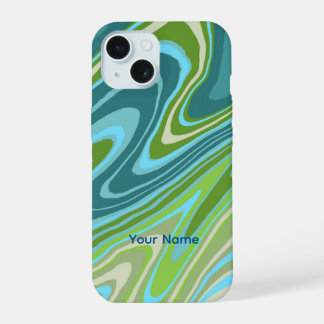 Colourful blue and green abstract phone case
