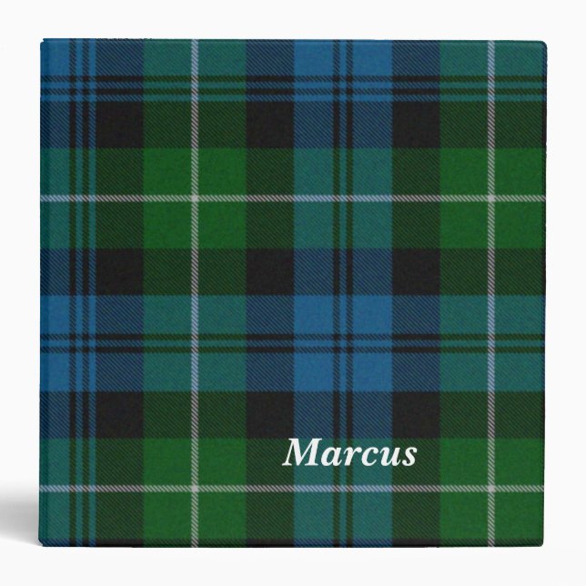 Colourful Blue and Green Lamont Plaid Binder (Front)