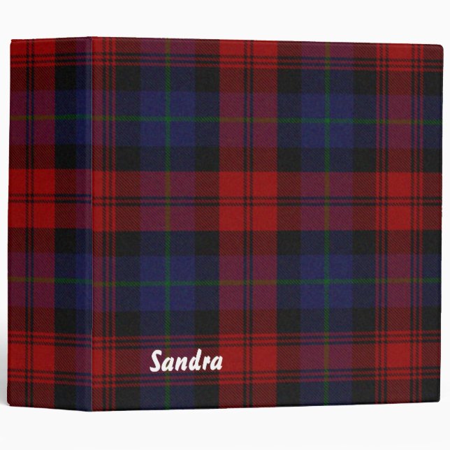 Colourful Blue and Red MacLachlan Plaid Binder (Front/Spine)