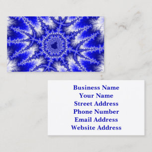 Colourful Blue and White Fractal Business Card