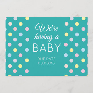 Colourful Blue Baby Announcement