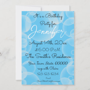 Colourful Blue Bubble Blast Birthday Card