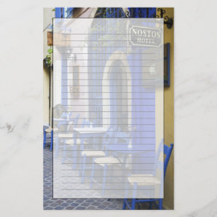 Colourful Blue doorway and siding to old hotel in Stationery