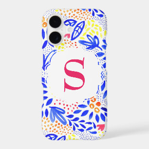 Colourful Blue Floral Watercolour Phone Cover