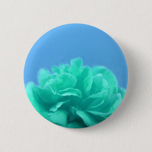 Colourful Blue Green Floral 2 Inch Round Button