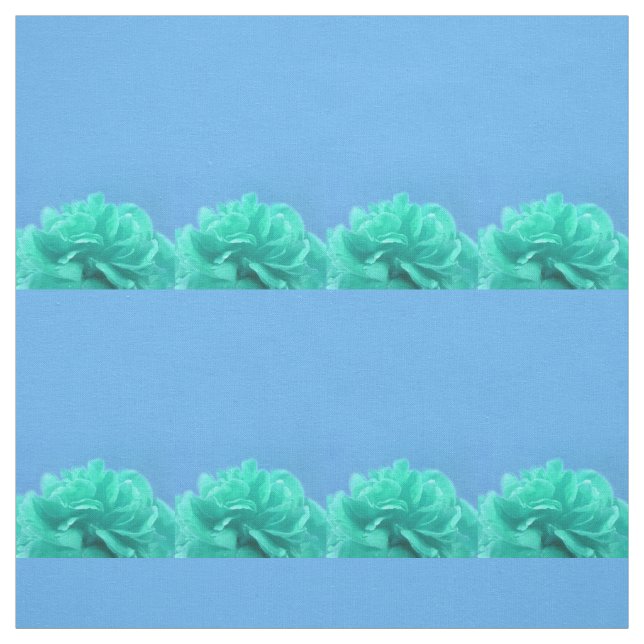 Colourful Blue Green Floral Fabric (Swatch)