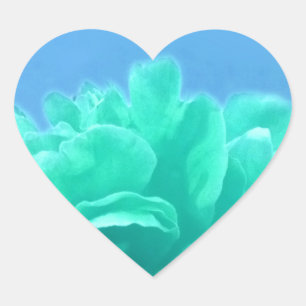 Colourful Blue Green Floral Heart Sticker