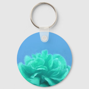 Colourful Blue Green Floral Keychain