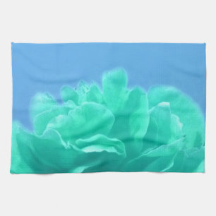 Colourful Blue Green Floral Kitchen Towel