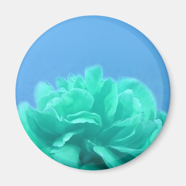 Colourful Blue Green Floral Magnet (Front)