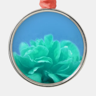 Colourful Blue Green Floral Metal Ornament