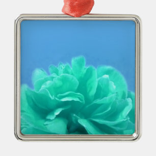 Colourful Blue Green Floral Metal Ornament