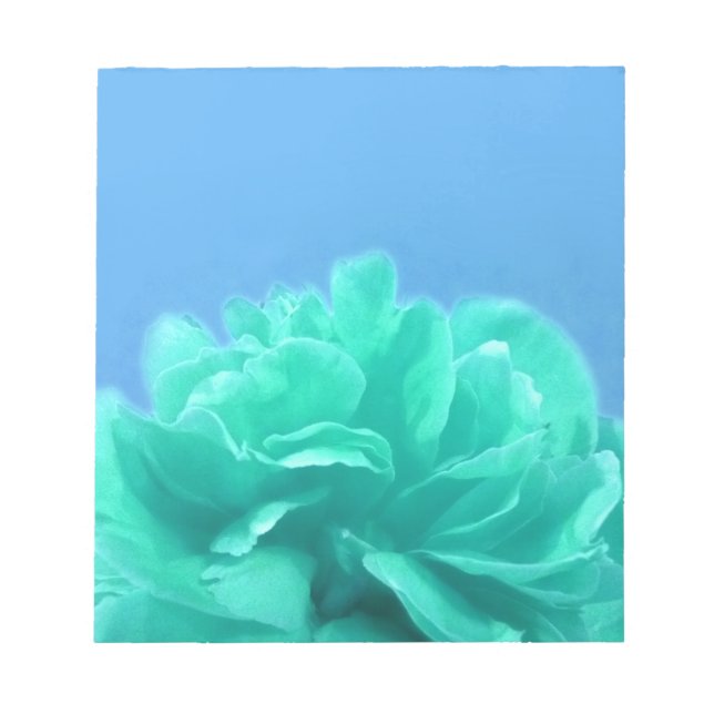 Colourful Blue Green Floral Notepad (Front)