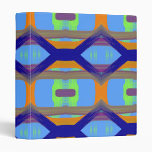 Colourful Blue Green Orange Customized Art Pattern Binder