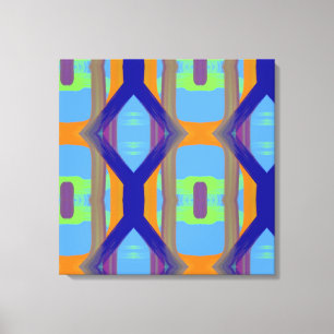 Colourful Blue Green Orange Customized Art Pattern Canvas Print