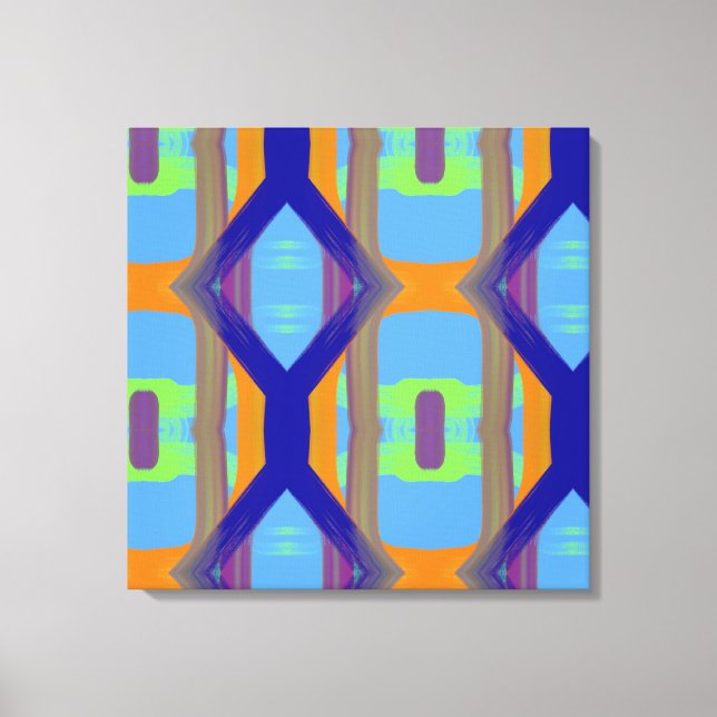 Colourful Blue Green Orange Customized Art Pattern Canvas Print (Front)
