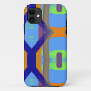 Colourful Blue Green Orange Customized Art Pattern iPhone 11 Case