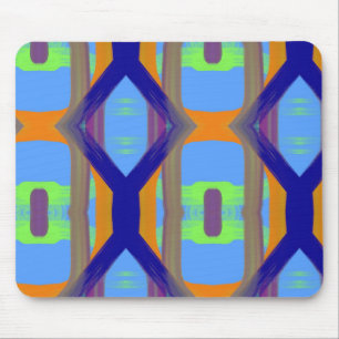 Colourful Blue Green Orange Customized Art Pattern Mouse Pad