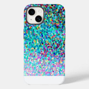 Colourful Blue Multicolored Abstract Art Pattern iPhone 14 Case