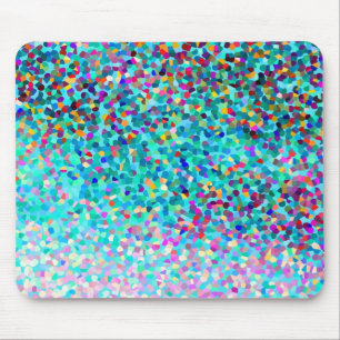 Colourful Blue Multicolored Abstract Art Pattern Mouse Pad