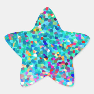 Colourful Blue Multicolored Abstract Art Pattern Star Sticker