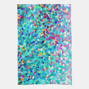 Colourful Blue Multicolored Abstract Kitchen Towel