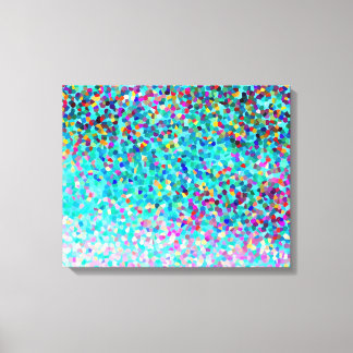 Colourful Blue Multicolored Modern Abstract Art Canvas Print