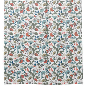 Colourful Blue Orange Patterned Flowers