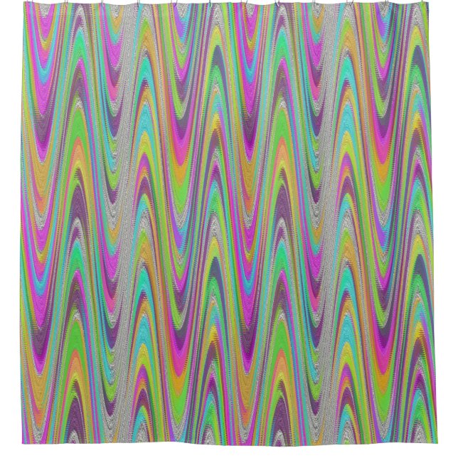Colourful Blue Pink Yellow Green Orange Wave (Front)