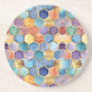 Colourful Blue Purple Orange Yellow Coaster
