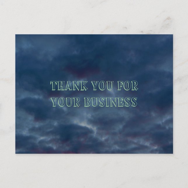 Colourful Blue Skies Thank You Postcard (Front)