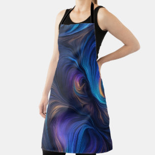 Colourful Blue Swirl Pattern Apron