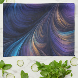 Colourful Blue Swirl Pattern Kitchen Towel