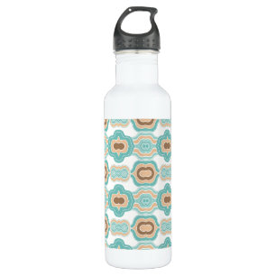 Colourful blue/tan/brown medallion 710 ml water bottle