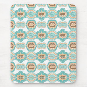 Colourful blue/tan/brown medallion mouse pad