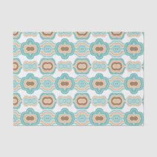 Colourful blue/tan/brown medallion tissue paper