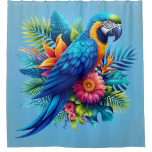 Colourful, blue tropical macaw 