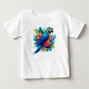 Colourful, blue tropical macaw baby T-Shirt