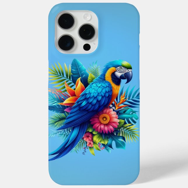 Colourful, blue tropical macaw  Case-Mate iPhone case (Back)