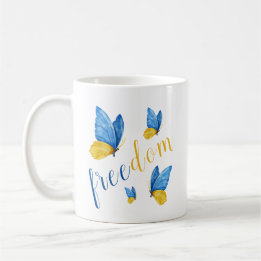 Colourful Blue Yellow Butterfly Coffee Mug