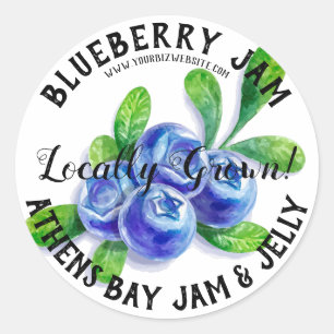 Colourful Blueberry Jam Product Business Label