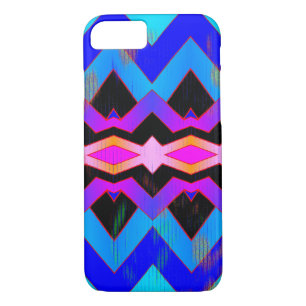 Colourful Blues Purples Magenta Geometric Pattern iPhone 8/7 Case