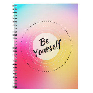 Colourful Blur Background Black Typography Notebook