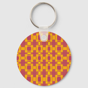 Colourful blurred chequered pattern keychain