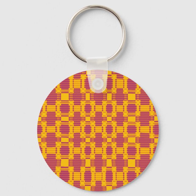 Colourful blurred chequered pattern keychain (Front)