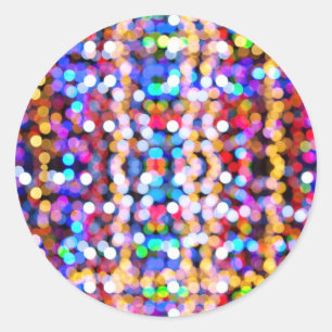 Colourful Blurred Lights Classic Round Sticker